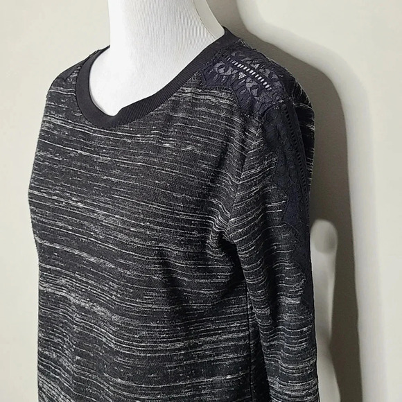Rebecca Taylor Black & Gray Lace Detail Sweater XS - Picture 3 of 8